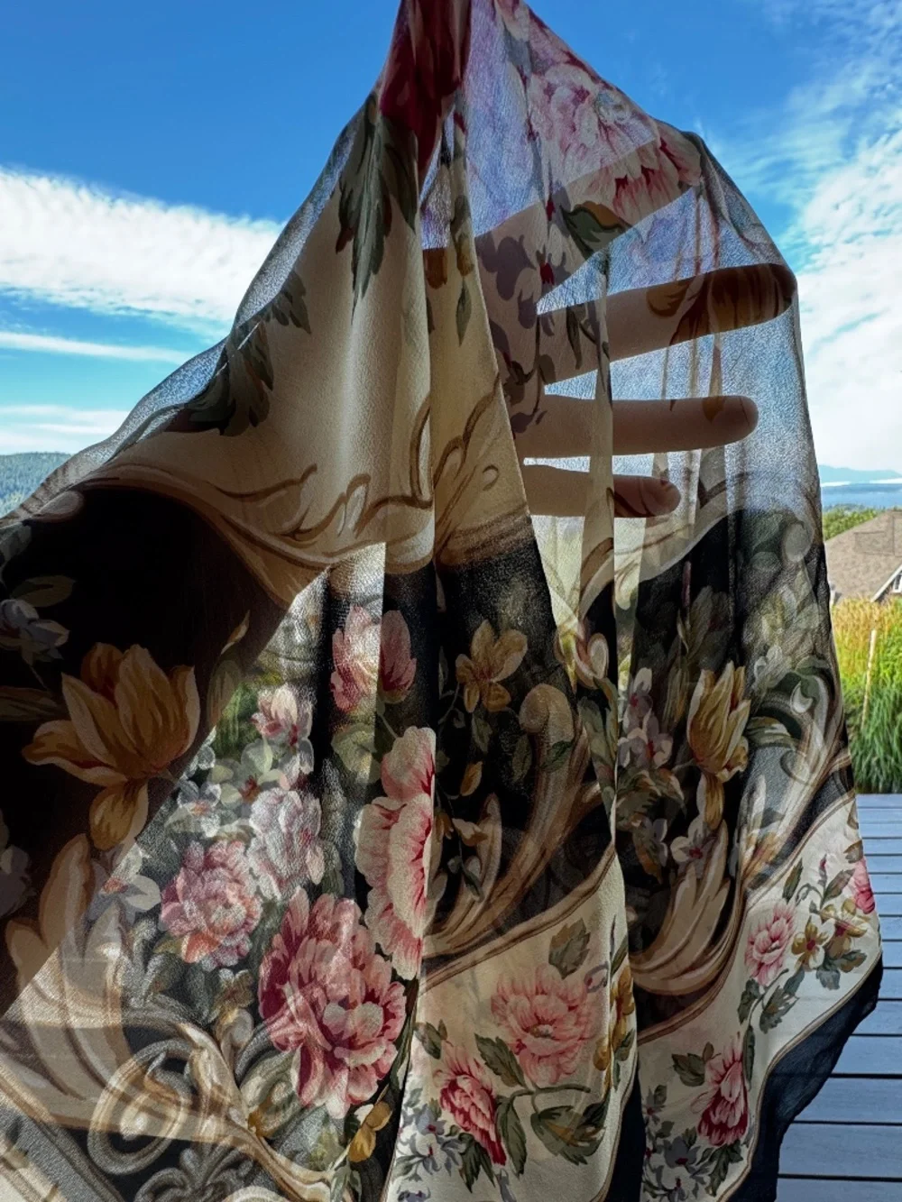 VTG Ralph Lauren Sheer Silk Scarf 33